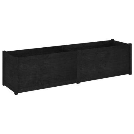 vidaXL Jardinière Noir 200x50x50 cm Bois de pin solide