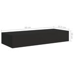 vidaXL Étagère à tiroir murale Noir 60x23 5x10 cm MDF