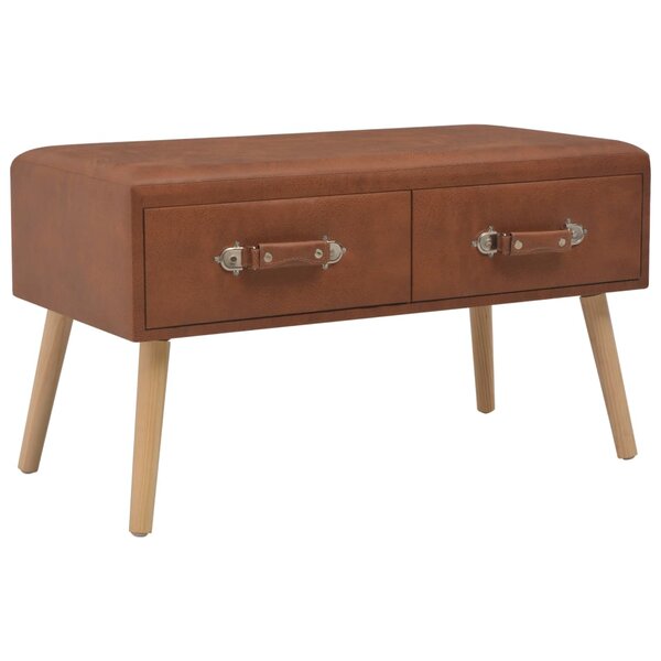 vidaXL Banc avec tiroirs 80 cm Marron Similicuir