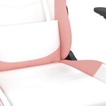 vidaXL Chaise de jeu de massage avec repose-pied Blanc rose Similicuir