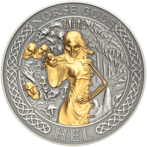 Pièce de monnaie en Argent 1 Dollar g 62.2 (2 oz) Millésime 2023 Norse Gods Plating HEL