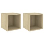 vidaXL Armoires murales 2 Pièces Chêne Sonoma 37x37x37 cm Bois ingénierie