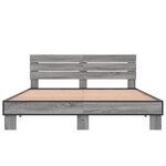 vidaXL Cadre de lit sonoma gris 160x200 cm bois d'ingénierie et métal