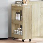 vidaXL Armoire avec roues chêne sonoma 60x22x79 cm bois d'ingénierie