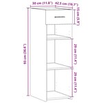 vidaXL Buffet blanc 30x42 5x93 cm bois d'ingénierie