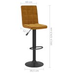 vidaXL Tabourets de bar lot de 2 marron velours