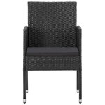 vidaXL Ensemble à manger de jardin 5 Pièces Résine tressée Noir