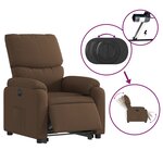 vidaXL Fauteuil inclinable électrique marron tissu