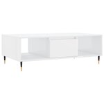 vidaXL Table basse blanc brillant 104x60x35 cm bois d'ingénierie