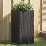 vidaXL Jardinières 2 Pièces noir 30x30x60 cm résine tressée