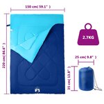 vidaXL Sac de couchage double et oreillers adultes camping 3-4 saisons