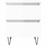 vidaXL Tables de chevet 2 Pièces blanc brillant 40x35x50 cm