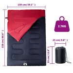 vidaXL Sac de couchage double et oreillers adultes camping 3-4 saisons
