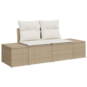 vidaXL Canapé de jardin avec coussin Beige 123 x 62 x 69 cm polyrotin