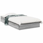 vidaXL Cadre de lit et tiroirs sonoma gris 90x200 cm bois d'ingénierie