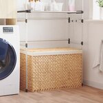 vidaXL Panier à linge avec 3 sections 75x42 5x52 cm hyacinthe d'eau