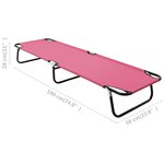 vidaXL Chaise longue pliable acier rose