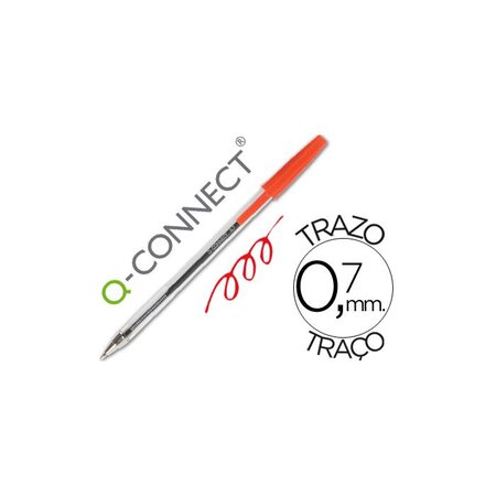Stylo-bille écriture 0.7mm encre classique bille indéformable capuchon couleur encre rouge Q-CONNECT