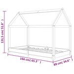 vidaXL Cadre de lit d'enfant Gris Bois de pin massif 80x160 cm