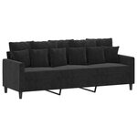 vidaXL Ensemble de canapés 3 Pièces avec coussins Noir Velours