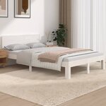 vidaXL Cadre de lit Blanc Bois massif 120x190 cm Petit double