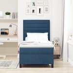 vidaXL Lit à ressort avec matelas et LED bleu 90x200 cm tissu