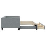 vidaXL Lit de jour avec gigogne et tiroirs gris clair 90x190 cm tissu