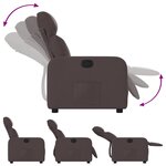 vidaXL Fauteuil inclinable Marron foncé Tissu