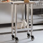 vidaXL Table de travail de cuisine avec roues 55x30x85 cm inox