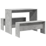 vidaXL Ensemble table à manger et bancs 3 Pièces bois d'ingénierie
