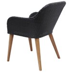 vidaXL Ensemble à dîner de jardin 7 Pièces Résine tressée Noir
