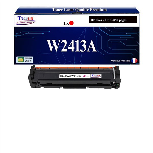 T3AZUR - 216A Toner compatible avec W2413A Magenta compatible avec HP Color LaserJet Pro MFP M182n  M183fw Magenta