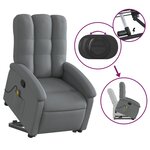 vidaXL Fauteuil de massage inclinable Gris foncé Tissu
