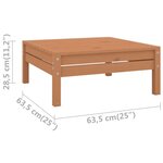 vidaXL Repose-pied de jardin marron miel bois de pin massif