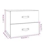 vidaXL Table de chevet murale Gris 50x36x40 cm