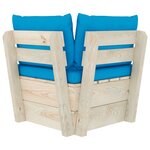 vidaXL Canapé d'angle palette de jardin avec coussins Épicéa imprégné