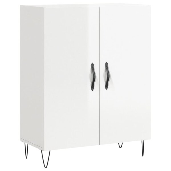 vidaXL Buffet Blanc brillant 69 5x34x90 cm Bois d'ingénierie