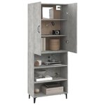 Vidaxl buffet haut gris béton 69 5x32 5x180 cm bois d'ingénierie