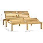 vidaXL Chaise longue double avec coussins Bois de pin imprégné