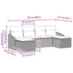 vidaXL Ensemble de Canapés de Jardin de 6 Pièces avec Coussins Noir Poly Rattan