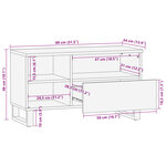 vidaXL Meuble TV 80x34x46 cm bois massif de manguier brut