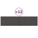 vidaXL Panneaux muraux 12 Pièces Gris foncé 60x15 cm Tissu 1 08 m²