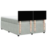 vidaXL Sommier à lattes de lit et matelas Gris clair 140x190cm Velours