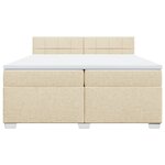 vidaXL Sommier à lattes de lit avec matelas Crème 200x200 cm Tissu