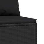 vidaXL Canapés centraux de jardin et coussins 2Pièces Noir Résine tressée