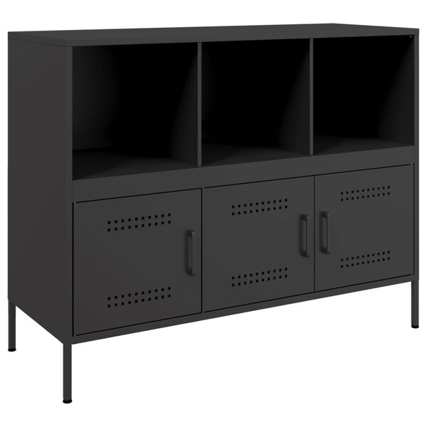 vidaXL Buffet noir 100 5x39x79 cm acier laminé à froid