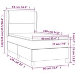 vidaXL Sommier à lattes de lit avec matelas Noir 90x190 cm Tissu