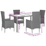 vidaXL Ensemble à manger de jardin avec coussins 5Pièces Beige poly rotin