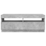 vidaXL Meuble TV avec lumières LED gris béton 100x35x40 cm
