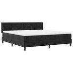 Lit Box Spring vidaXL avec Matelas Noir 180x200 cm Velours